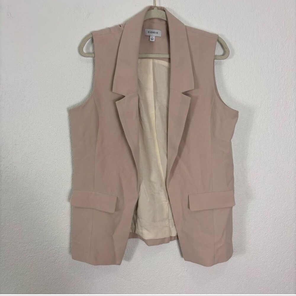 Evereve Blush Pink Open Sleeveless Blazer